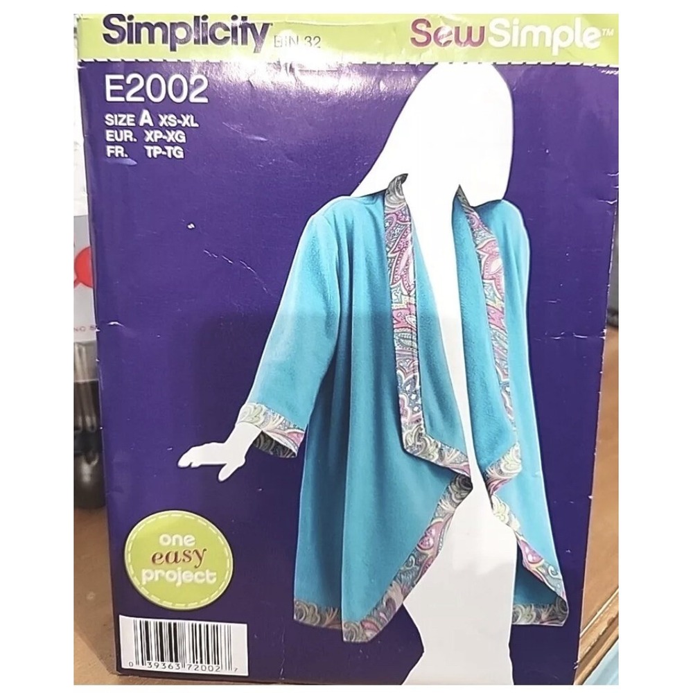 Simplicity Jacket Blazer Sewing Pattern E2002 Size XS-XL Vintage 90s Uncut NEW
